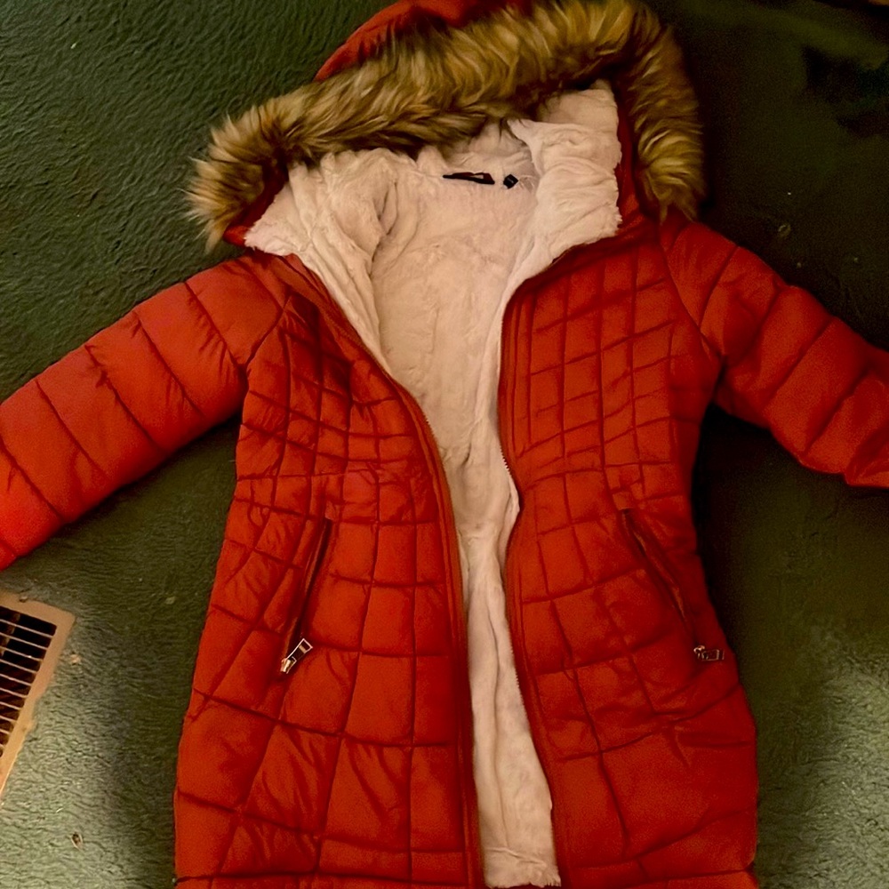 Bebe faux fur puffer
